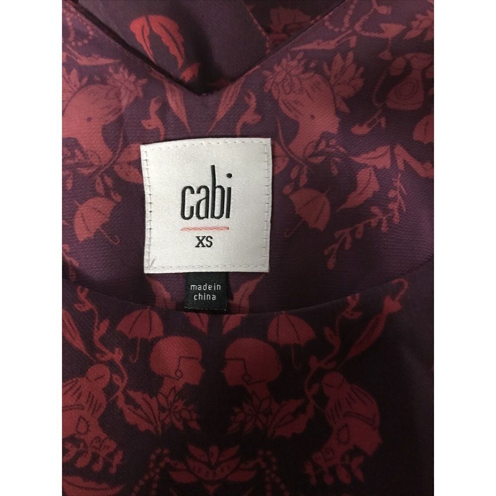 Cabi Womens 3258 Floral Layered Tank Top V Back Size XS Purple Red - Picture 5 of 6
